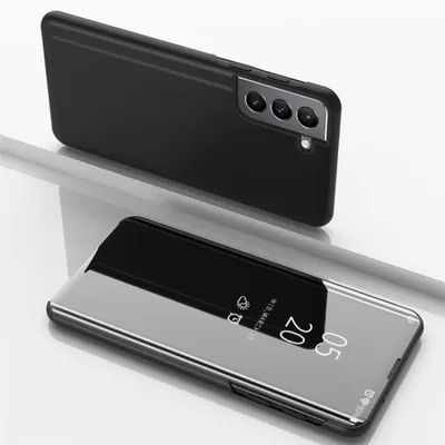 Productafbeelding van Samsung Galaxy S22 5G telefoonhoesje, beschermende tas met 360 graden spiegelbescherming, kleur: zwart
