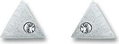 Produktbild von Ohrstecker Dreieck Zirkonia 925/- Silber rhodiniert matt