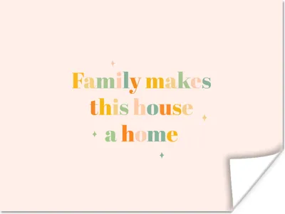 Produktbild von MuchoWow® Poster Zitate - Die Familie macht aus dem Haus ein Zuhause - Sprichwörter - Familie 120x90 cm - Wandbild