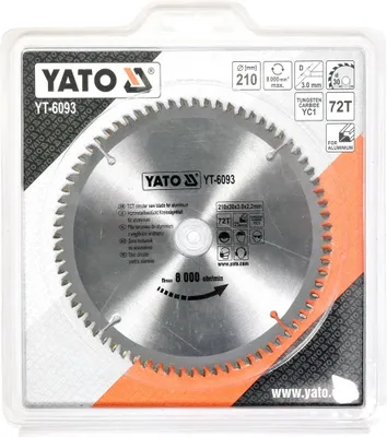 Produktbild von Yato YT-6093, Aluminium, Laminat, Kunststoff, 21 cm, 3 cm, Hartmetall-bestücktes Wolfram (TCT), 2,2 mm, 8000 RPM