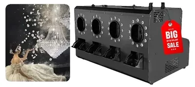 Obrázek produktu pro Generátor kouřových bublin, RGBW LED osvětlení, ovládání DMX512, čtyři otvory, čtyři otvory