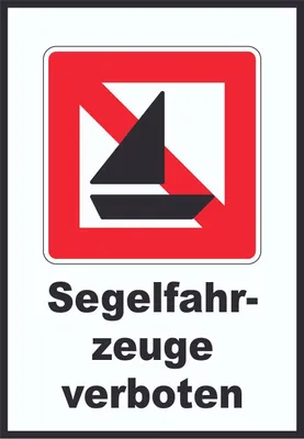 Produktbild von Segelboote verboten Symbol und Text Segeln verboten A2 Rückseite selbstklebend