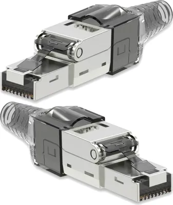 Produktbild von 2x Netzwerk Stecker CAT 7 Werkzeuglos RJ45 CAT7 Netzwerkstecker Netzwerkkabel