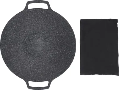 Obrázok produktu pre Okrúhla grilovacia panvica s nepriľnavou povrchovou úpravou z hliníkovej zliatiny s dvojitou rukoväťou na piknik s grilom 33 cm