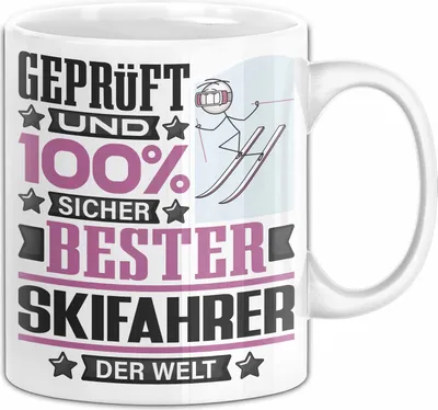Produktbild von Skifahrer Geschenk Lustiger Spruch für Skifahrer Geschenkidee Bester Skifahrer Der Welt (Weiß)