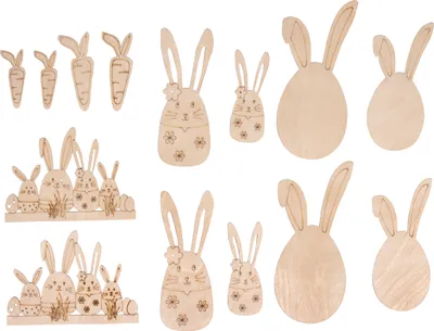 Produktbild von Furnierholz Osterhasen Freunde