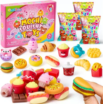 Productafbeelding van Mochi squishy toys set mini kawaii squishies - Set van 32 - Anti-Stress Relief Fidget Speelgoed Party