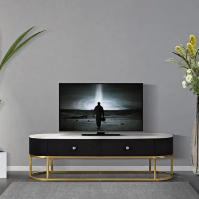 Imagen del producto de Mueble de TV Montpellier, 42 x 45 x 150 cm, madera, tela, metal, varios colores