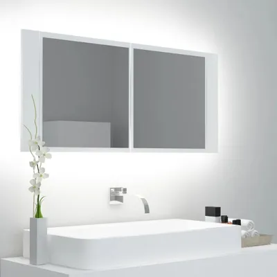 Produktbild von Möbel LED-Bad-Spiegelschrank Weiß 100x12x45 cm Acryl - Badspiegel &34755