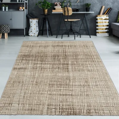 Produktbild von Wohnzimmerteppich abstrakt gestreift in beige-gold Größe - 200 x 290 cm