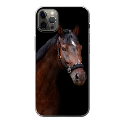 Produktbild von MuchoWow® Handyhülle Schutzhülle Hülle für iPhone 12 Pro Max Pferd - Tiere - Braun Silikon Softcase Handy Hülle - Hartschale