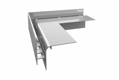 Produktbild von Renoplast® Aluminium Ecke 90° für Traufprofil W30R+ Grau | Fertigstellung von Terrassen und Balkonen | Belüftete Böden Erhöht | Wasser ablaufsysteme
