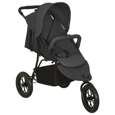 Produktbild von Kinderwagen mit Einhand-Klappsystem, verstellbarer Rückenlehne und Sonnenverdeck - Anthrazit