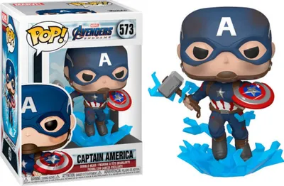 Zdjęcie produktu dla Figurka Funko Pop! Marvel: Avengers Endgame - Captain America z Pękniętą Tarczą i Mjolnir #573