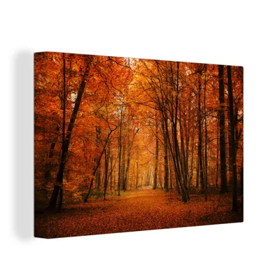 Obrázok produktu pre OneMillionCanvasses® - Maľba na plátne - Obraz na plátne Nástenná maľba na plátne - Les s jesennými farbami - 150x100cm - Fotografia na plátne - maľba