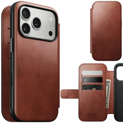 Zdjęcie produktu dla Nomad Modern Leather Folio, Folio, Apple, iPhone 17 Pro, 16 cm (6.3"), Opalony/Jasnobrązowy