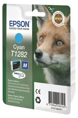 Image de Epson Fox Singlepack Cyan T1282 DURABrite Ultra Ink