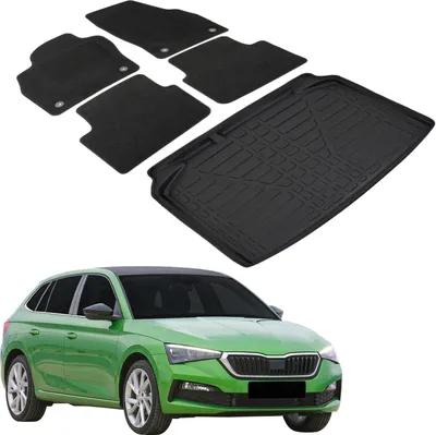 Produktbild von Kofferraumwanne Fußmatten Set Für Skoda Scala Ab 2020 Schrägheck, Genaue Passform