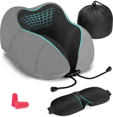 Zdjęcie produktu dla Poduszka ortopedyczna Famanu do spania na plecach, ergonomiczna, z pianką memory – jasnoszara