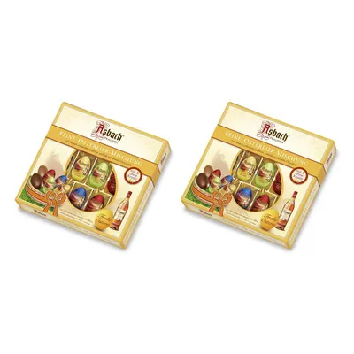 Produktbild von Asbach Ostereier 28 Weinbrandpralinen 4 Sorten Zartbitter Vollmilch Flüssig 2x200g