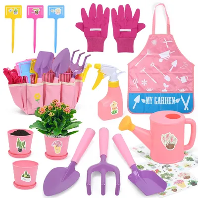 Gartenwerkzeug-Set für Kinder, 11-teilig, rosa