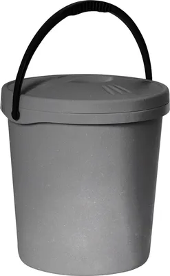 Image de Plast Team Seau avec couvercle et poignée, 16 litres, argent, 2062