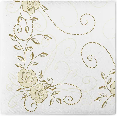 Produktbild von Airlaid Serviette Hochzeit in Gold-Creme, 40 x 40 cm, 50 Stück - Mank