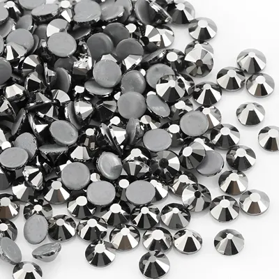 Image de Strass thermocollants - À fixer sur les textiles par repassage - Taille SS16 - Couleur : Noir anthracite