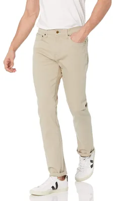 Obrázok produktu pre A. Pánske slim-fit džínsy Essentials – farby s efektom vyblednutia, svetlohnedá farba khaki, veľkosť 42W / 32