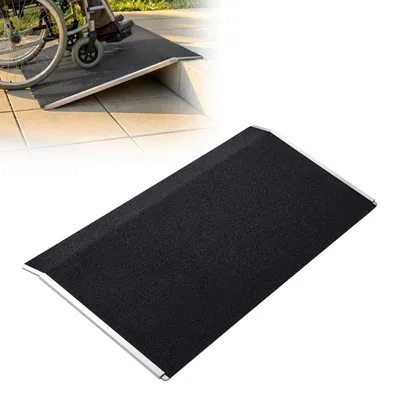 Obrázek produktu pro SucceBuy nájezdová rampa 810 x 390 mm, rampa pro vozíčkáře s protiskluzovým povrchem, hliníková nájezdová lišta, přenosná rampa pro vozíčky, skútry, prahy, obrubníky a schody, nosnost až 181,4 kg