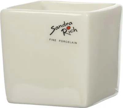 6er Set Porcellana Vasi, Vasi Deco Pietra Bianco H.16cm 19x12cm SANDRA