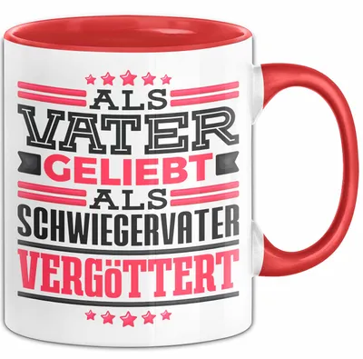 Produktbild von Schwiegervater Tasse Geschenk Geburtstag Bester Schwiegerpapa Geschenkidee Becher (Rot)