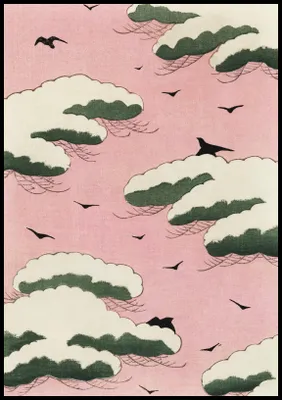 Zdjęcie produktu dla Plakat 70x100cm Pink Sky, Bijutsukai Japoński Vintage do Salonu
