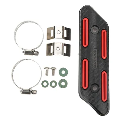 Produktbild von Hitzeschild für Auspuffrohre, universell für 27 bis 51 mm Rohre, Motorräder, Geländefahrzeuge, Mountainbikes, Roller, rot