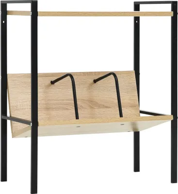 Obrázek produktu pro Knihovna se 2 policemi černá a dub 52x28x59 cm kompozitní dřevo