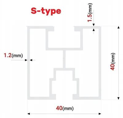 Immagine prodotto di GAL-INDUSTRIAL | Profilo in alluminio per montaggio fotovoltaico – Tipo S – 4 m – Taglio su misura – SET 2x2m