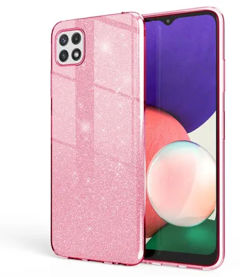 Produktbild von NALIA Robuste Glitzerhülle für Samsung Galaxy A22 5G, Stoßfest Glänzend, Verstärkte Silikonhülle Pink