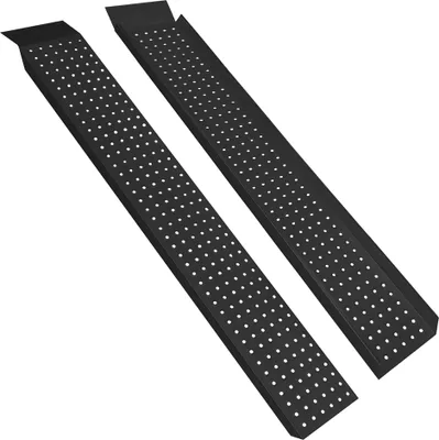 Produktbild von VA-Cerulean 2x Auffahrrampe 400 kg aus Verzinkter Stahl, rutschfest Laderampe Antirutsch Verladerampe für Motorrad Quad Rasentraktor 135cm (Schwarz)