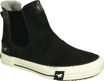 Produktbild von Mustang Damen Stiefelette Schlupfstiefelette Sneaker Stretcheinsatz 1410-601, Größe:39 EU, Farbe:Schwarz