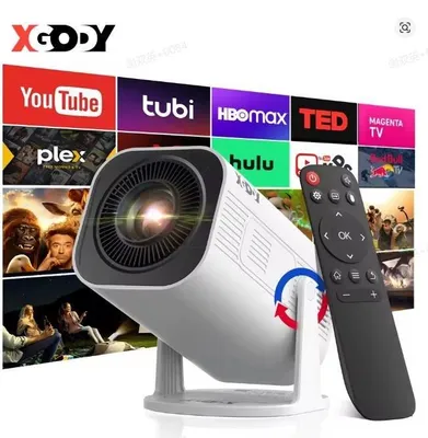 Produktbild von LED Projektor 4K Heimkino Beamer Android WLAN WiFi 6 Bluetooth tragbar 12000 Lumen 720p native Auflösung HDMI USB für Tischprojektion Deckenprojektion