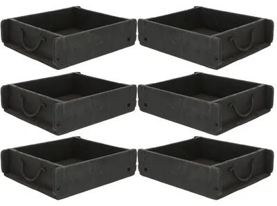 Obrázok produktu pre Novaliv 6x drevená debna Vintage čierna 30 x 25 x 8 cm Starý tvar tehly Drevo Veľká univerzálna debna z recyklovaného starého dreva Každý kus je jedinečný – Vintage debna na dekoráciu