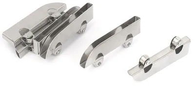 Produktbild von Schaufenster fš¹r Glas Schiebe Tš¹r Rollen Klemme Edelstahl Rad Rolle 5Stk Silberton