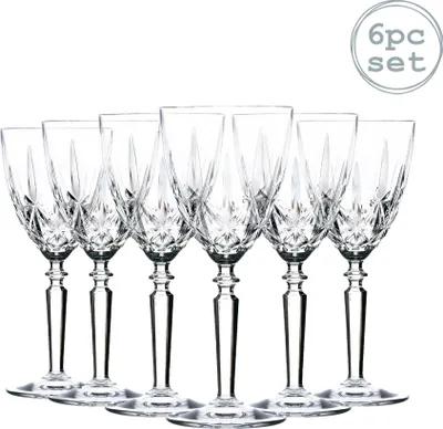 Produktbild von RCR Kristall Orchestra Cut Glass Weingläser Kelche Set - 290ml - Packung mit 6