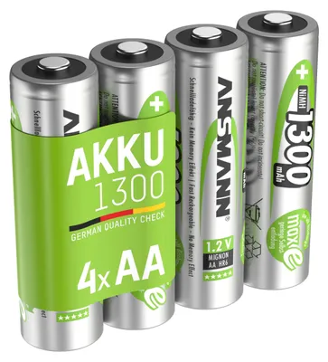 Produktbild von Ansmann NiMH-Akku Mignon 1300mAh 4er-Blister