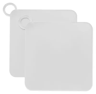 Duschabflussabdeckung, 2 Stück, 20 cm, quadratisch, weiß