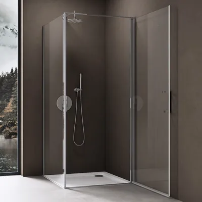 Produktbild von doporro Eck-Duschkabine Eckdusche Ravenna36k 80x80x195cm Duschabtrennung ESG Sicherheitsglas Klarglas inkl. beidseitiger Easy-Clean-Beschichtung