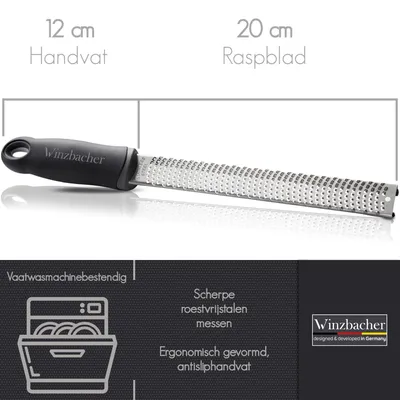 Zdjęcie produktu dla Zester ze stali nierdzewnej, ostry, z osłoną, do sera parmezan i owoców cytrusowych