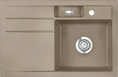 Produktbild von Spüle KeraDomo BELA 78 in FANGO - Becken rechts mit Handbetätigung / Systemceram / Keramikspüle
