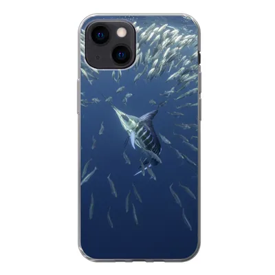 Produktbild von MuchoWow® Handyhülle Schutzhülle Hülle für iPhone 13 mini Fisch - Schwertfisch - Wasser Silikon Softcase Handy Hülle - Softcase