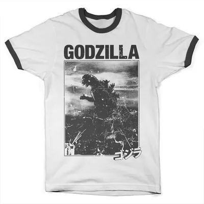 Produktbild von Godzilla Vintage Ringer Tee - Medium - WhiteBlack